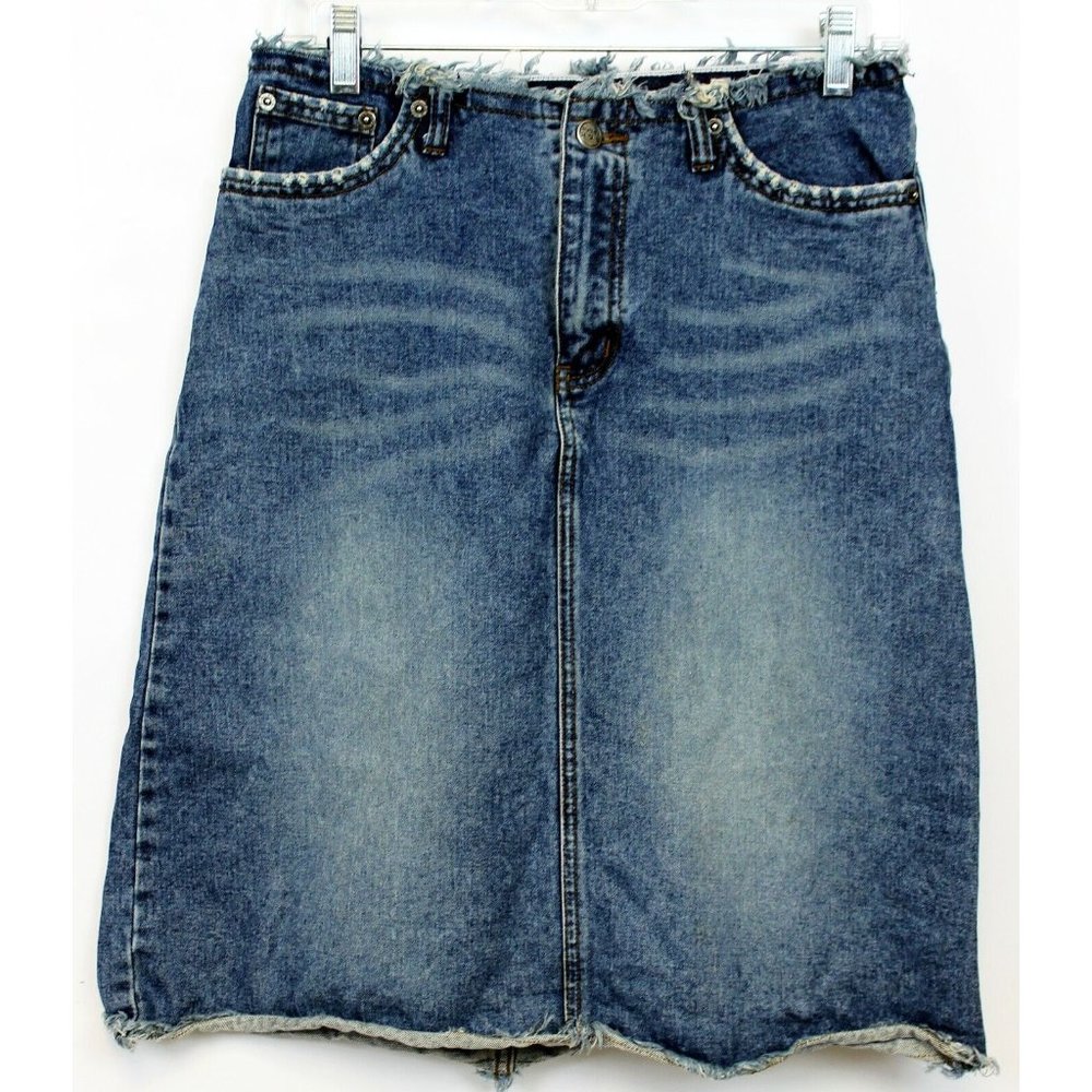 Samuel & Kevin Winter 2002 Jean Cutoff Skirt Distressed Edges Women's Sz 27
